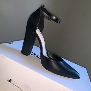 Black Strap on Heels